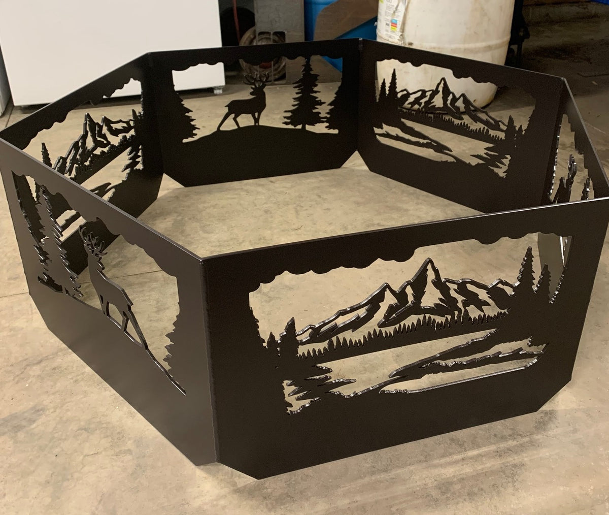 &quot;Nature&quot; Hexagon Fire Ring