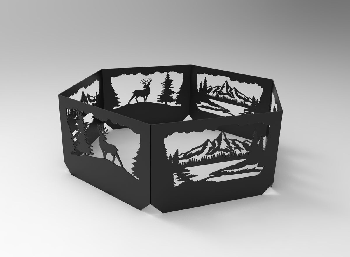 &quot;Nature&quot; Hexagon Fire Ring